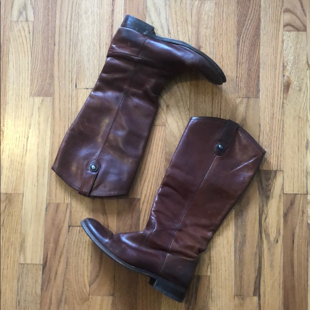 Frye Melissa Button Boots in Cognac